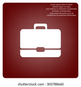 Briefcase icon. Flat design style