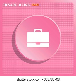Briefcase icon. Flat design style
