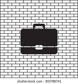 Briefcase icon. Flat design style