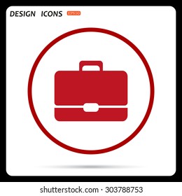 Briefcase icon. Flat design style
