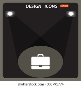 Briefcase icon. Flat design style