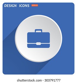 Briefcase icon. Flat design style