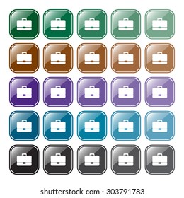 Briefcase icon. Flat design style