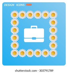 Briefcase icon. Flat design style