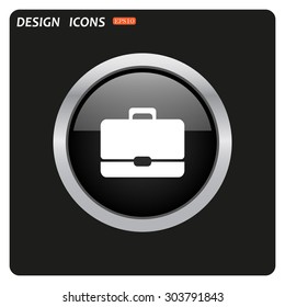 Briefcase icon. Flat design style