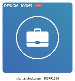Briefcase icon. Flat design style