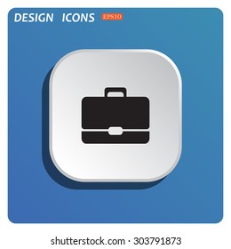 Briefcase icon. Flat design style