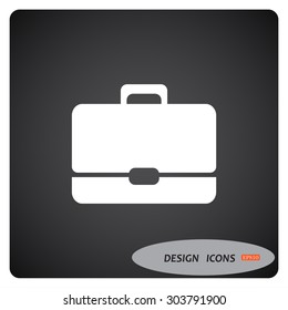 Briefcase icon. Flat design style