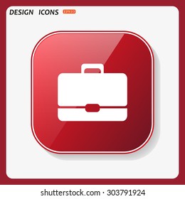 Briefcase icon. Flat design style
