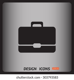 Briefcase icon. Flat design style