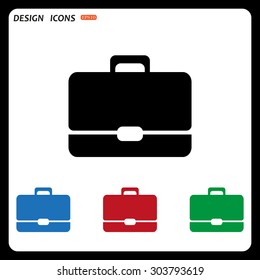 Briefcase icon. Flat design style