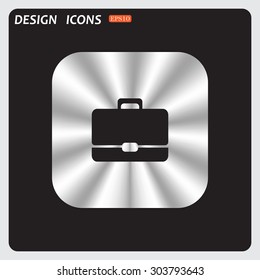 Briefcase icon. Flat design style