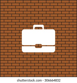 Briefcase icon. Flat design style