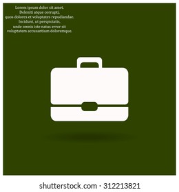 Briefcase icon. Flat design style