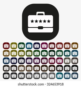 Briefcase icon. Flat design style