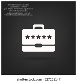 Briefcase icon. Flat design style