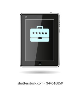 Briefcase icon. Flat design style