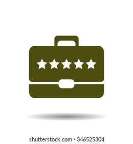 Briefcase icon. Flat design style