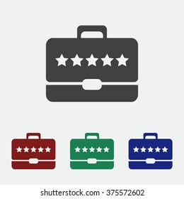 Briefcase icon. Flat design style