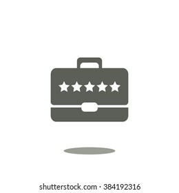 Briefcase icon. Flat design style