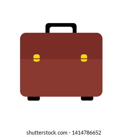 Briefcase icon flat isolated on white background vector illustration for web and mobile