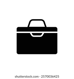 Briefcase icon Flat simple outline set