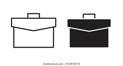 Aktentasche Icon flach und Strich Sammlung für ui ux Arbeit.