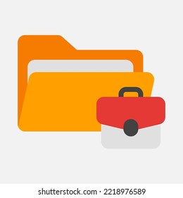 Briefcase icon in flat style about folders, use for website mobile app presentation