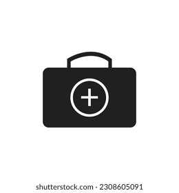 Icono de maletín en estilo plano con fondo.