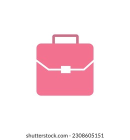 Icono de maletín en estilo plano con fondo.