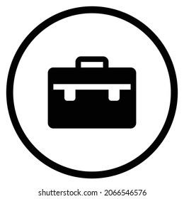 Aktenkoffer Flacher Circle Form einzeln auf weißem Hintergrund. Vektorgrafik