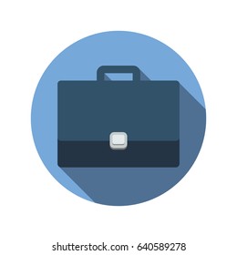 Briefcase icon in flat style on circle for web, infographics and creative design