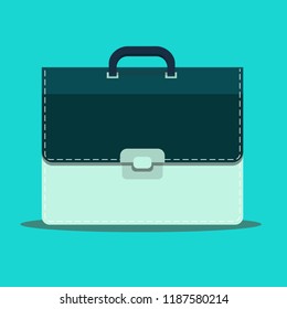 briefcase icon in flat style. Stock flat vector illustration.