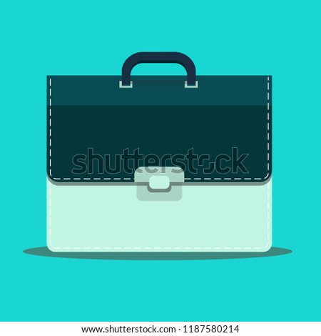 briefcase icon in flat style. Stock flat vector illustration.
