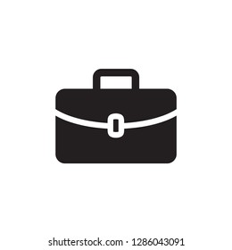 Briefcase Icon In Flat Style Vector For Apps, UI, Websites. Black Icon Vector Illustration.