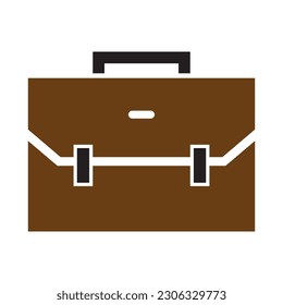 Briefcase Icon Flat Style. Vector Illustration