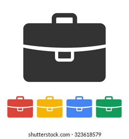 Briefcase icon, Flat vector illustration. EPS 10