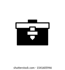 briefcase icon glyph black and white