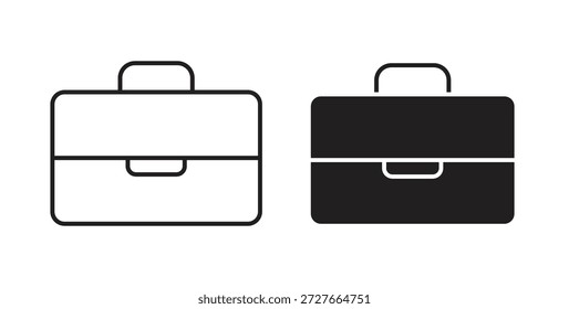 Symbol für Aktenkoffer und Symbol für dünne Linien.