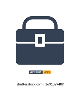 briefcase icon in Glyph style isolated on white background. for your web site design, logo, app, UI. Vector graphics illustration and editable stroke. EPS 10.