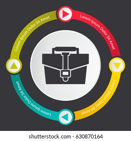 briefcase icon, briefcase infographics template