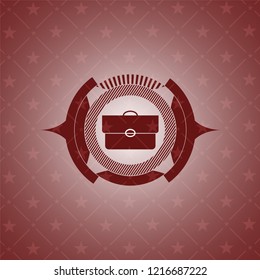 briefcase icon inside badge with red background