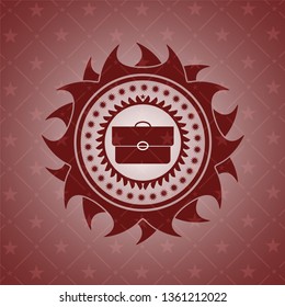 briefcase icon inside badge with red background