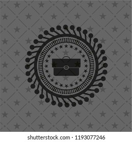 briefcase icon inside black emblem. Vintage.