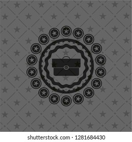 briefcase icon inside black emblem. Vintage.