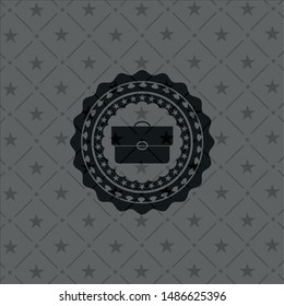 briefcase icon inside black emblem. Vintage.