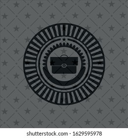 briefcase icon inside black emblem. Vintage.