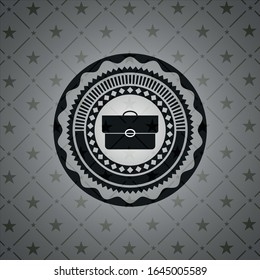 briefcase icon inside black emblem. Vintage.