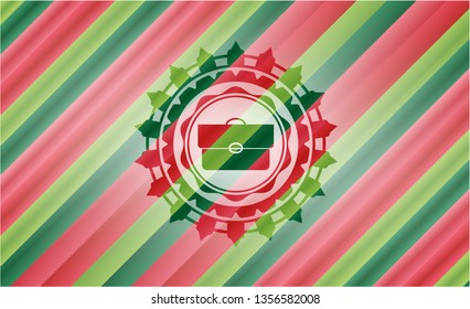 briefcase icon inside christmas badge background.