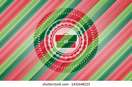briefcase icon inside christmas badge.